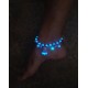 Pulsera tobillera turquesa fluorescente