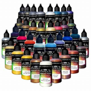 Pinturas para aerógrafo WPU Stardust Pro - 35 colores metálicos